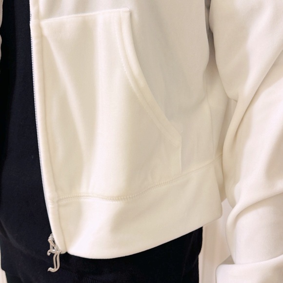 JUICY COUTURE NEW Velour Bling Hoodie White Women's Hoodie Jacket - Picture 8 of 14